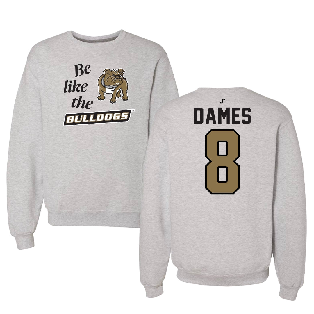 Bryant University Football Light Gray Be Like Us Crewneck - #8 Javin Dames