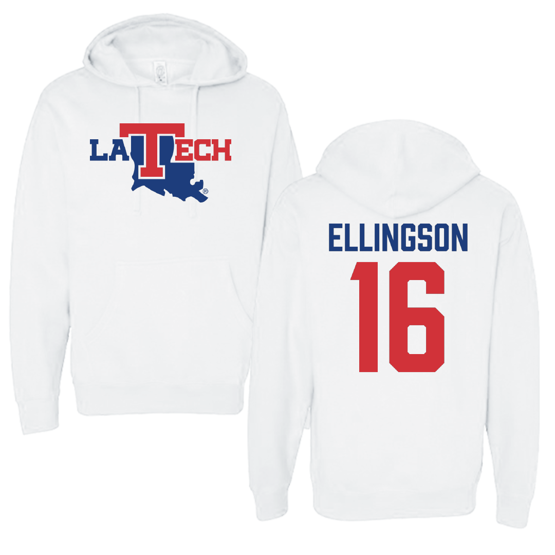 Louisiana Tech University Softball White Hoodie - #16 Olivia Ellingson
