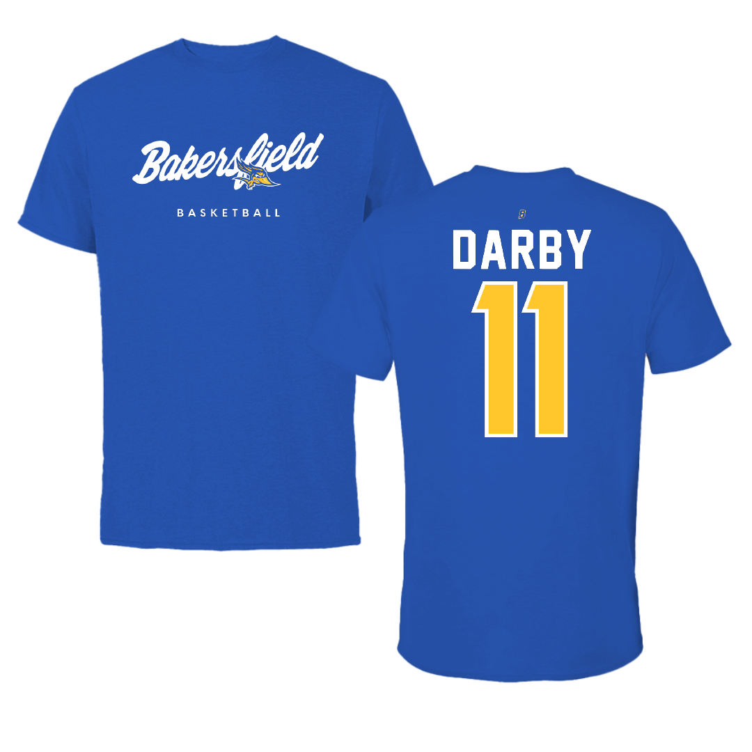 California State University-Bakersfield Basketball Blue Tee - #11 Colin Darby