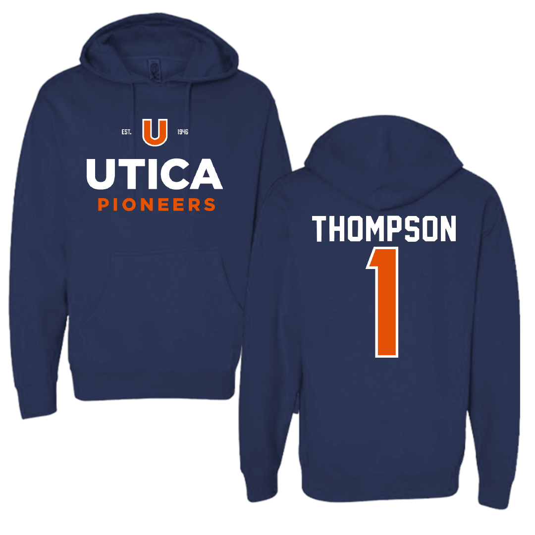 Utica University Basketball Navy General Hoodie - #1 Dayion Thompson