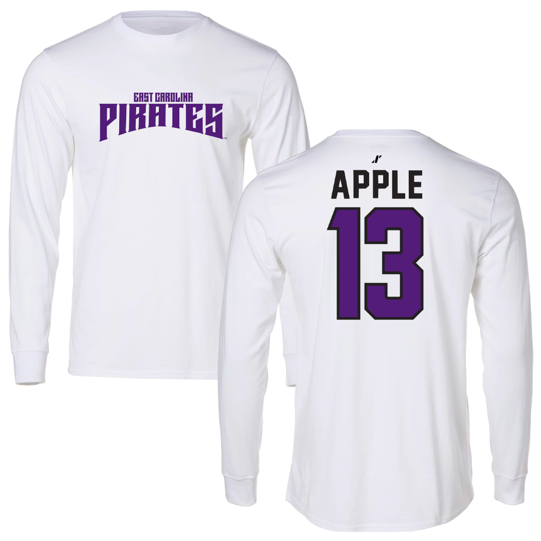 East Carolina University Softball White Classic Performance Long Sleeve - #13 Taylor Apple