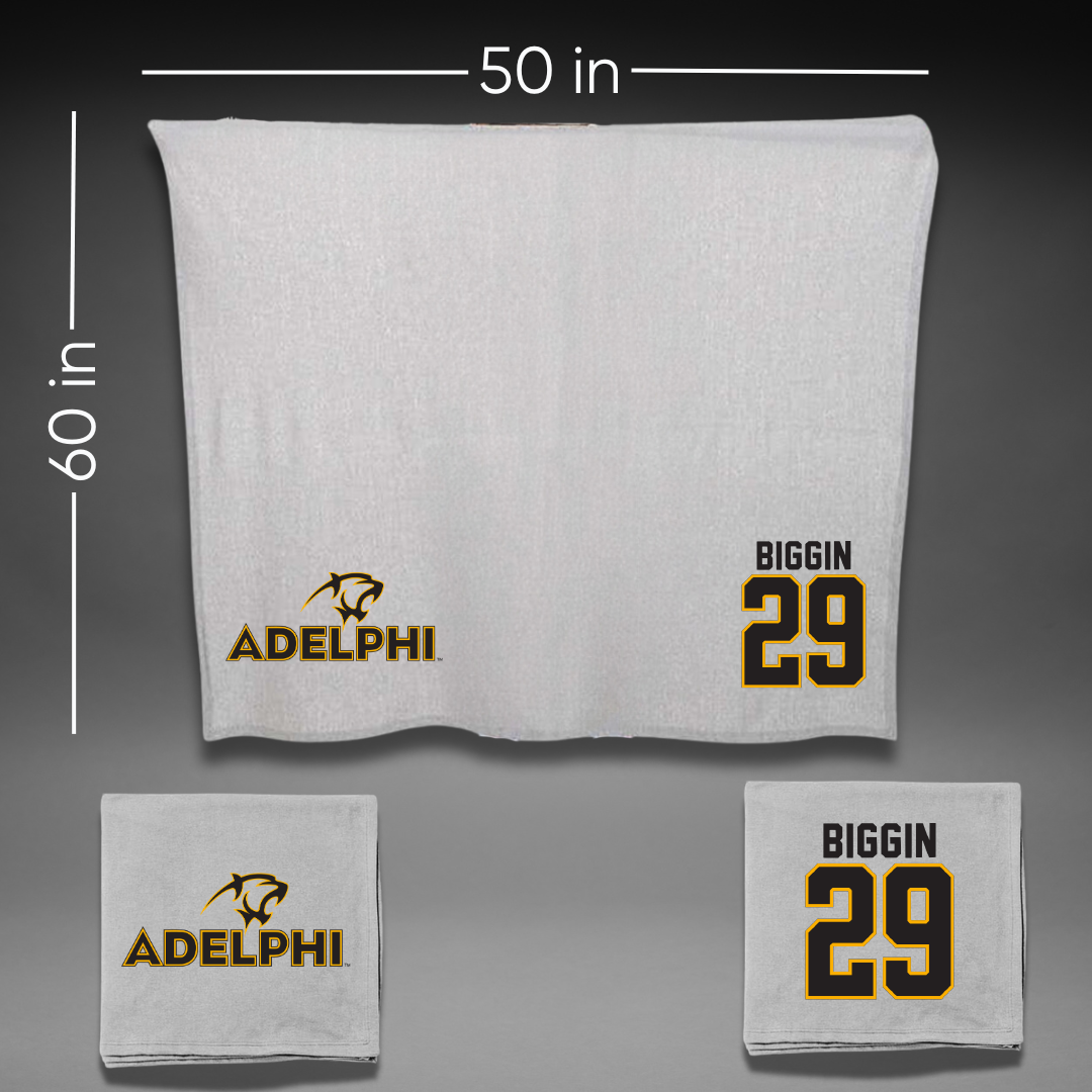 Adelphi University Field Hockey Gray Blanket - #29 Emiline Biggin
