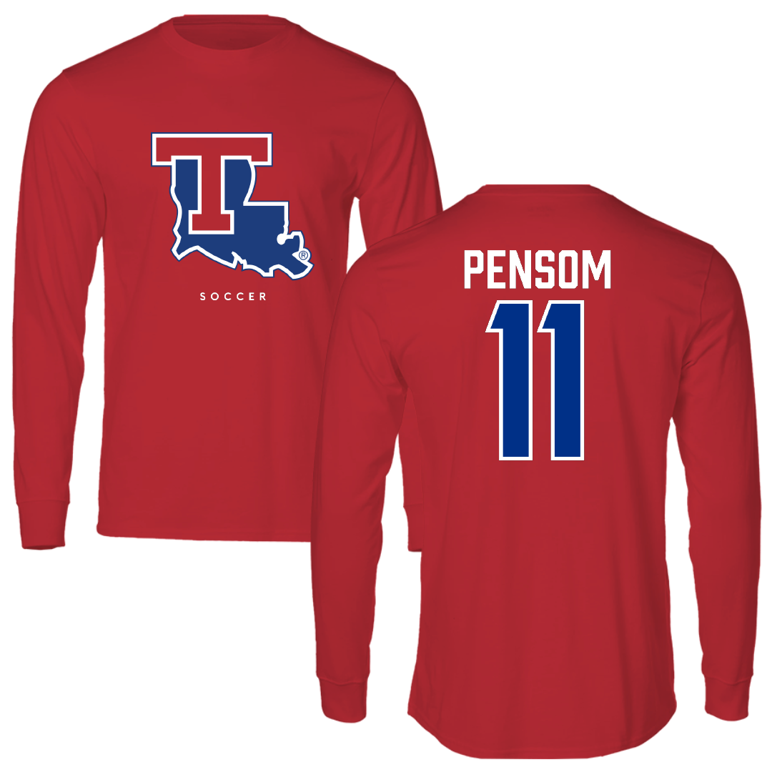 Louisiana Tech University Soccer Red Long Sleeve - #11 Madison Pensom