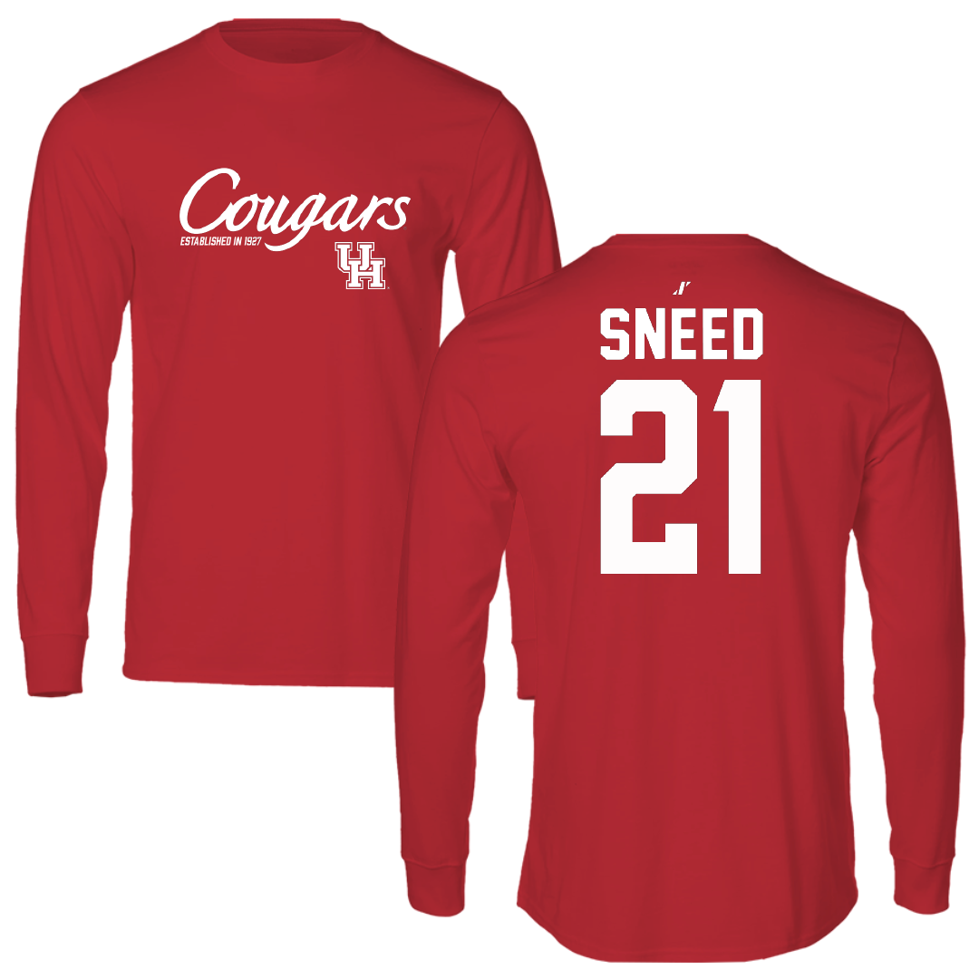 University of Houston Football Red General Performance Long Sleeve - #21 Stacy Sneed