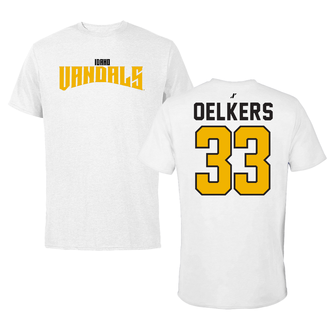 University of Idaho Soccer White Classic Tee - #33 Payton Oelkers