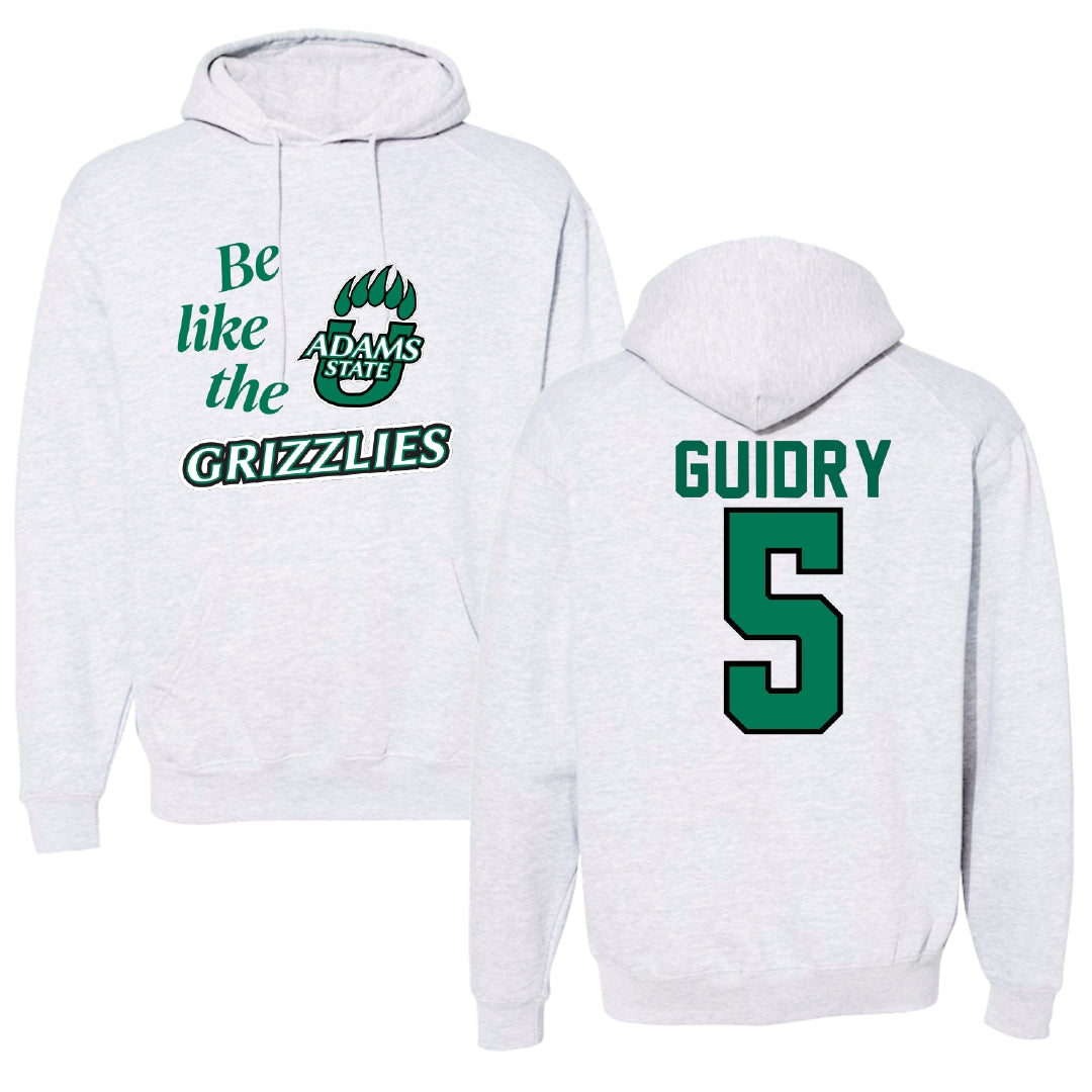 Adams State University Basketball Light Gray Be Like Us Hoodie - #5 Jerrick Guidry