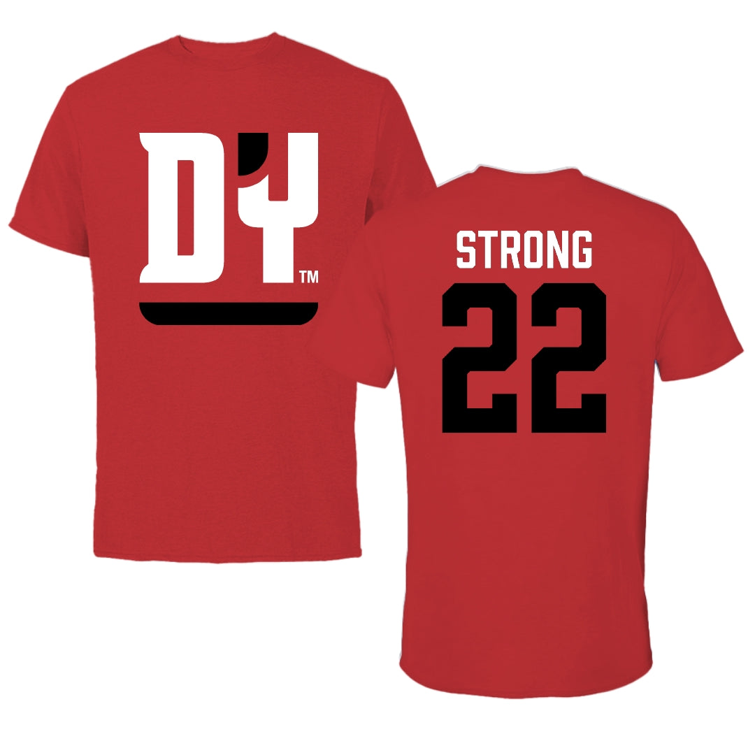 D'Youville University Lacrosse Red Performance Tee - #22 Brody Strong