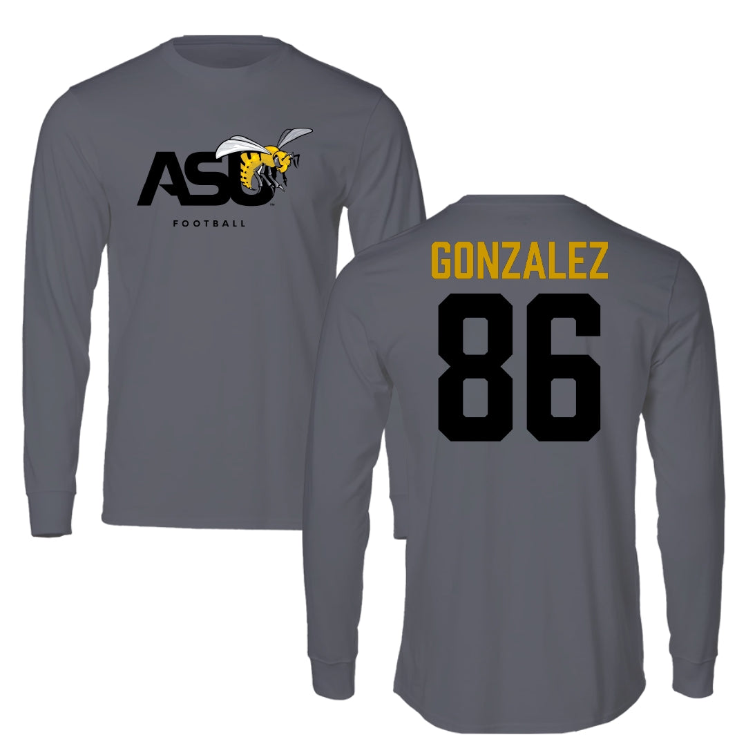 Alabama State University Football Dark Gray Long Sleeve - #86 Drake Gonzalez