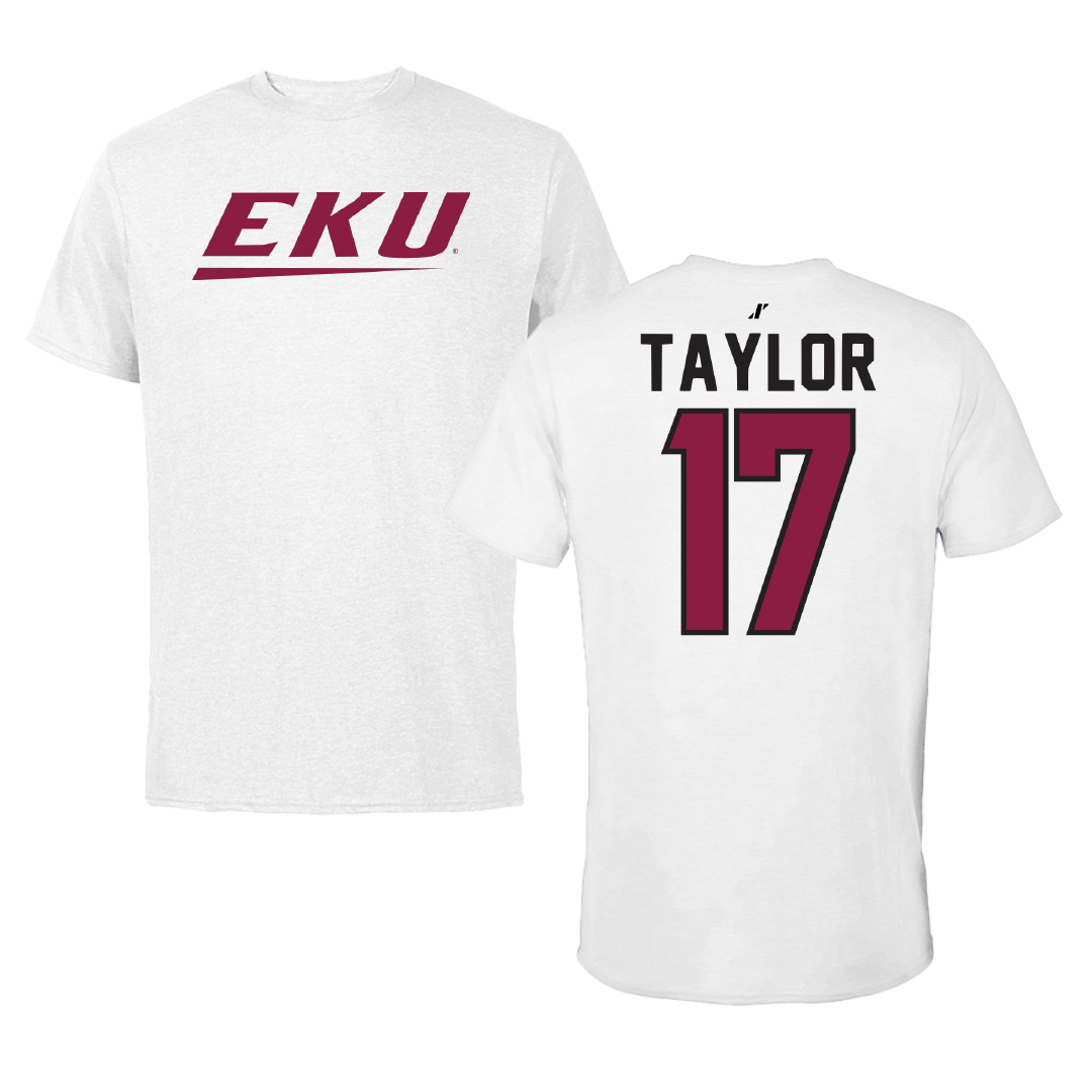 Eastern Kentucky University Soccer White Performance Tee - #17 Sydney Taylor