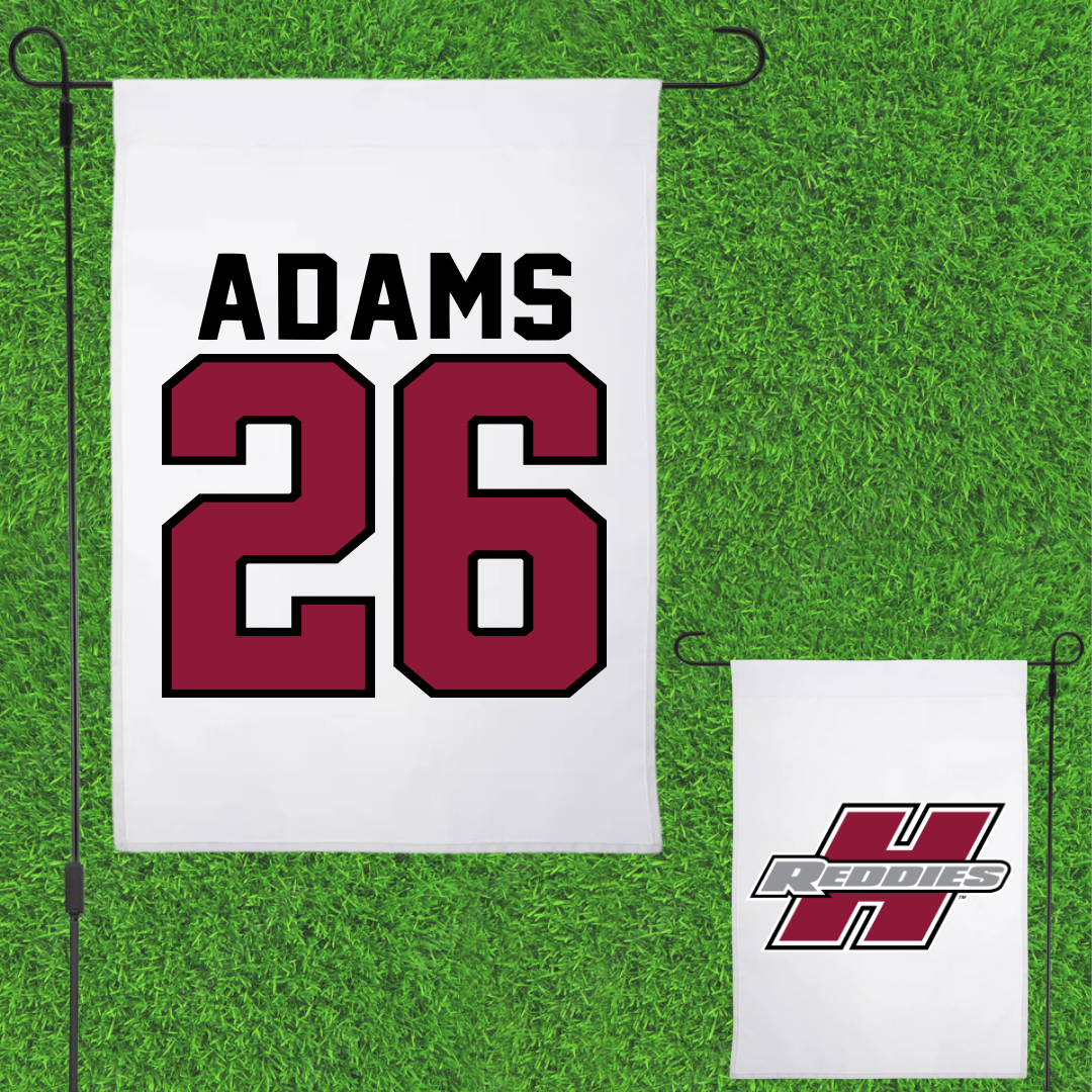 Henderson State University Football White Garden Flag - #26 Devon Adams