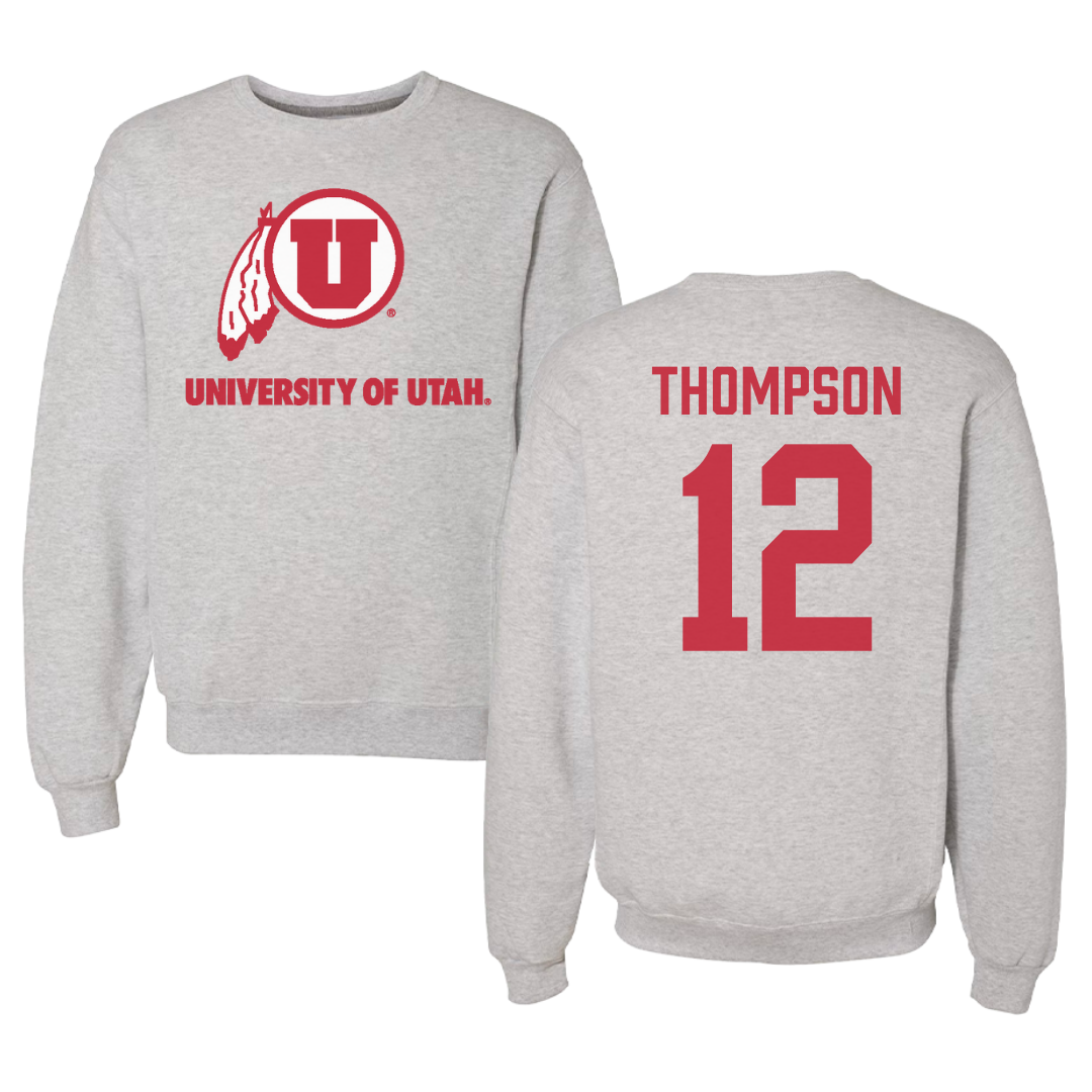 University of Utah Beach Volleyball Gray Crewneck - #12 Siona Thompson