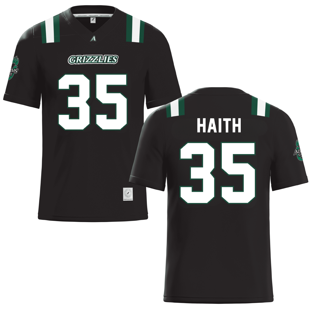 Adams State University Black Football Jersey - #35 Elijah Haith