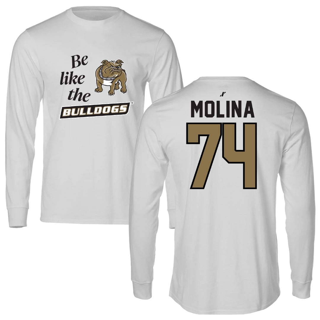 Bryant University Football Light Gray Be Like Us Long Sleeve - #74 Nick Molina