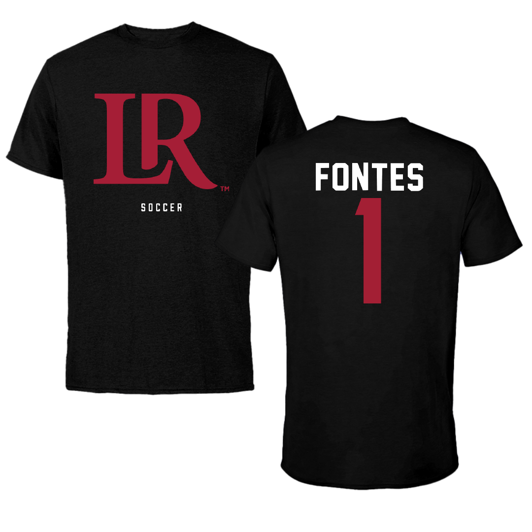 Lenoir-Rhyne University Soccer Black Performance Tee - #1 Tomas Fontes