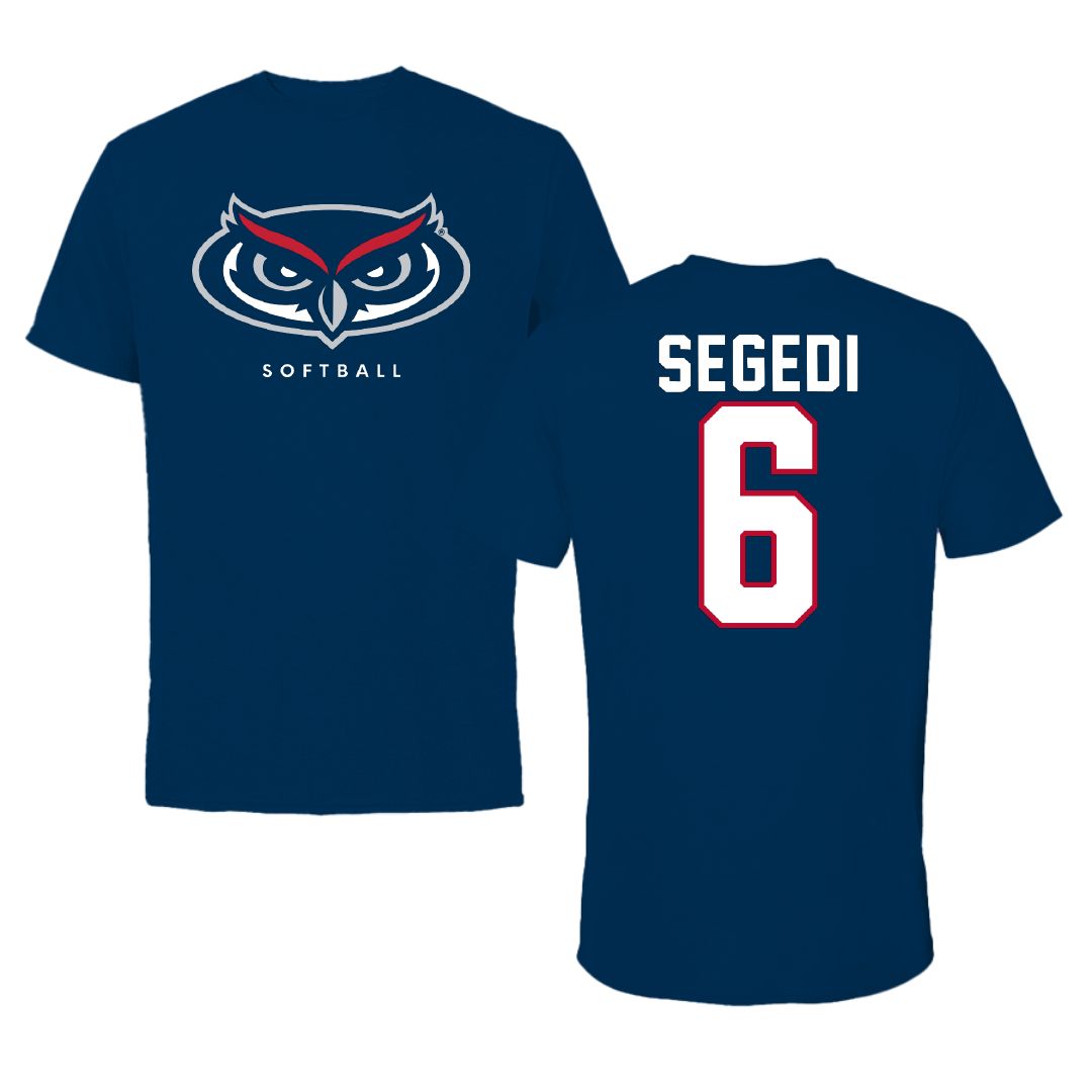 Florida Atlantic University Softball Navy Mascot Tee - #6 Annika Segedi