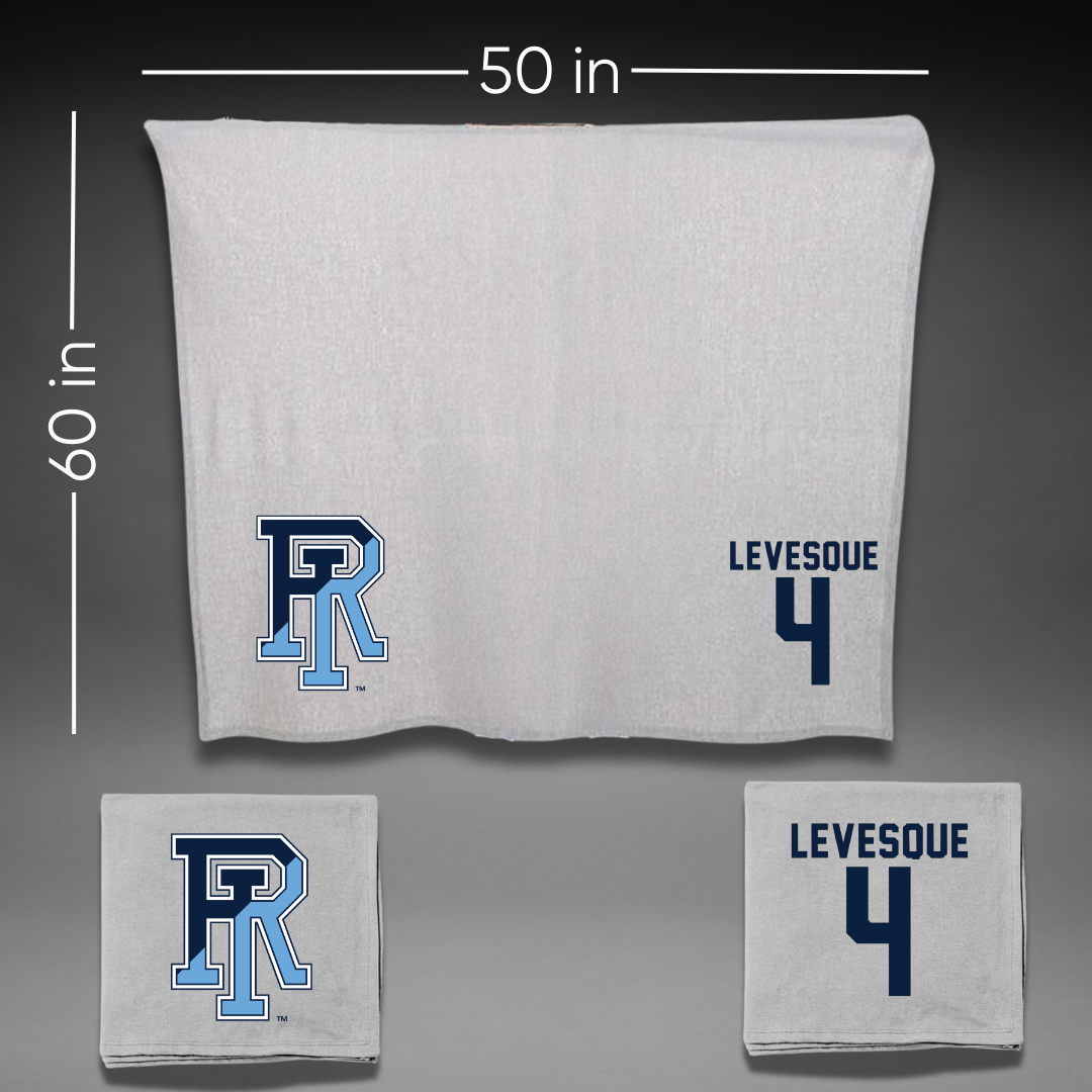 University of Rhode Island Baseball Gray Blanket - #4 Trystan Levesque