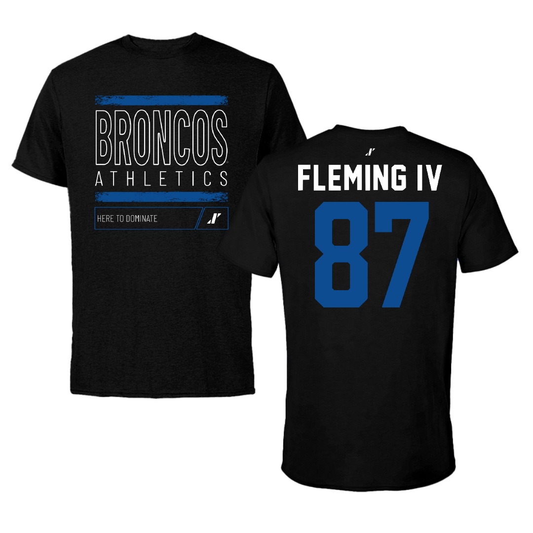 Fayetteville State University Football Black Dominate Tee - #87 Albert Fleming IV