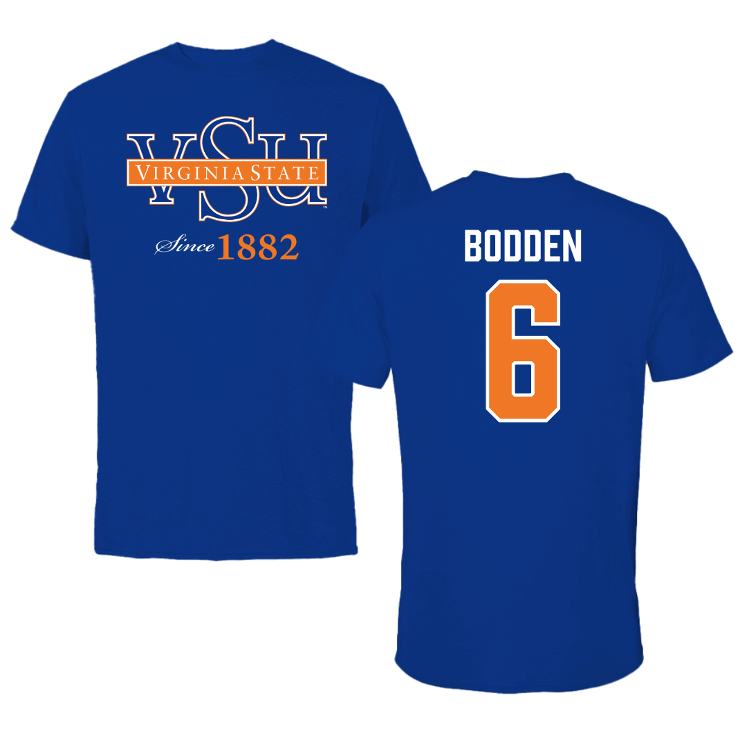 Virginia State University Lacrosse Blue Performance Tee - #6 Malachi Bodden
