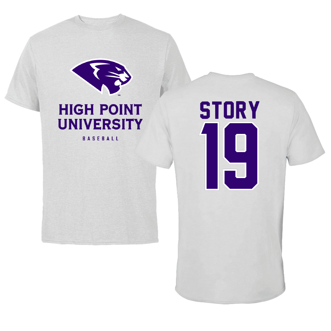 High Point University Baseball Light Gray Performance Tee - #19 Dylan Story
