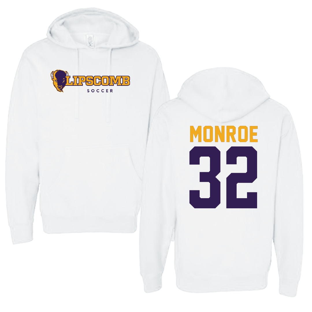 Lipscomb University Soccer White Hoodie - #32 Tristan Monroe