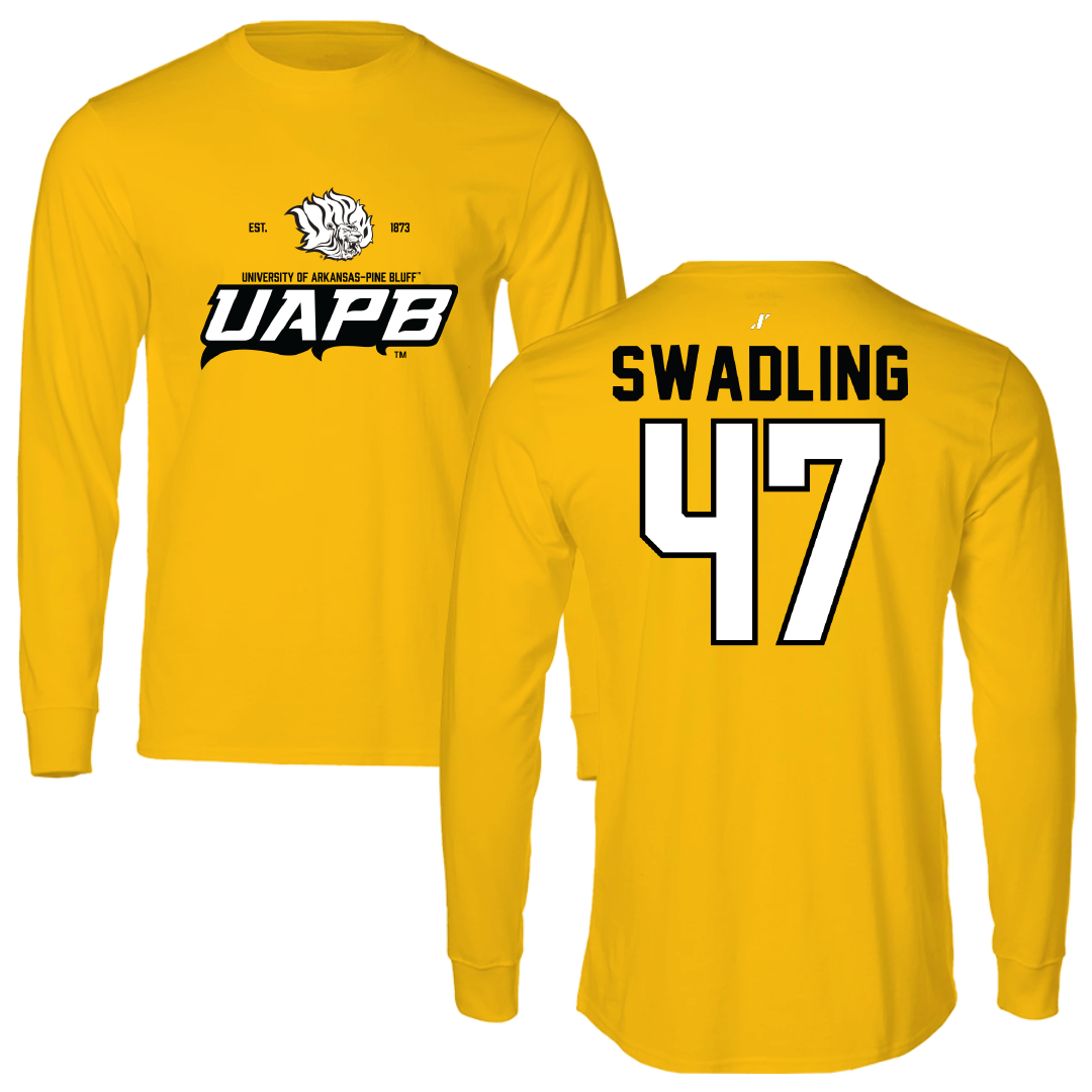 University of Arkansas-Pine Bluff Football Gold General Long Sleeve - #47 Andrew Swadling