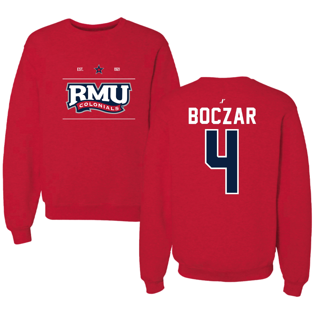 Robert Morris University Ice Hockey Red General Crewneck - #4 Matt Boczar