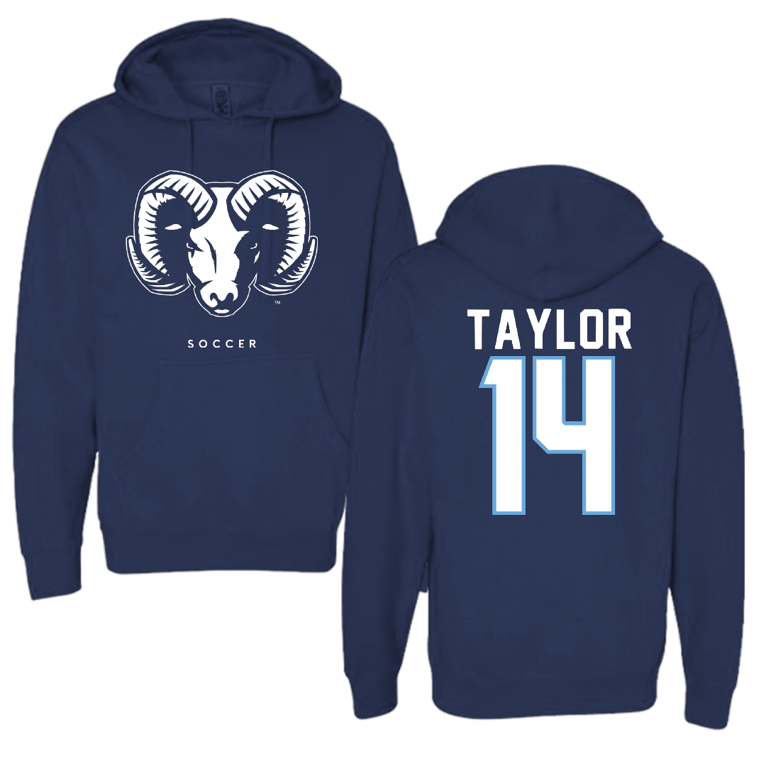 University of Rhode Island Soccer Navy Hoodie - #14 Mathias Taylor