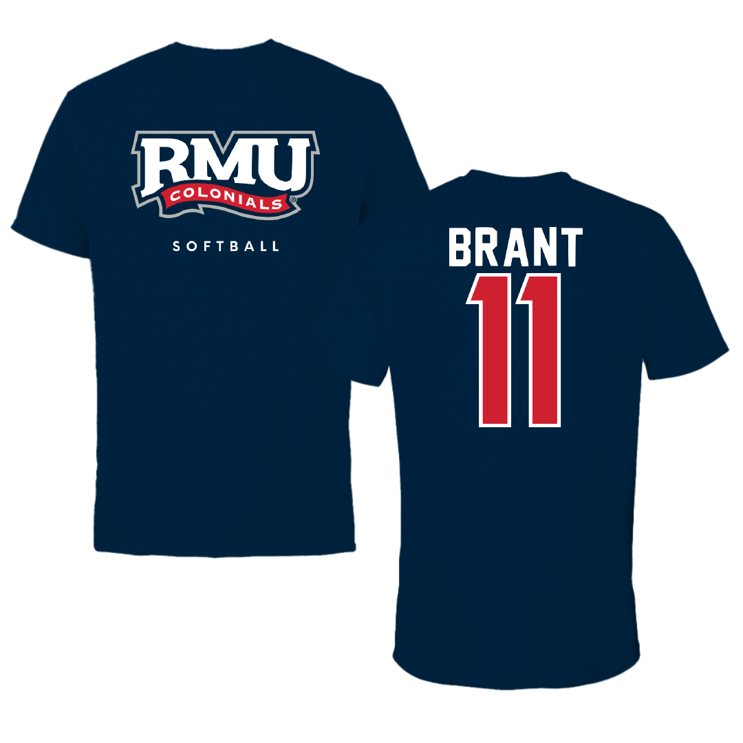 Robert Morris University Softball Navy Tee - #11 Mary Brant