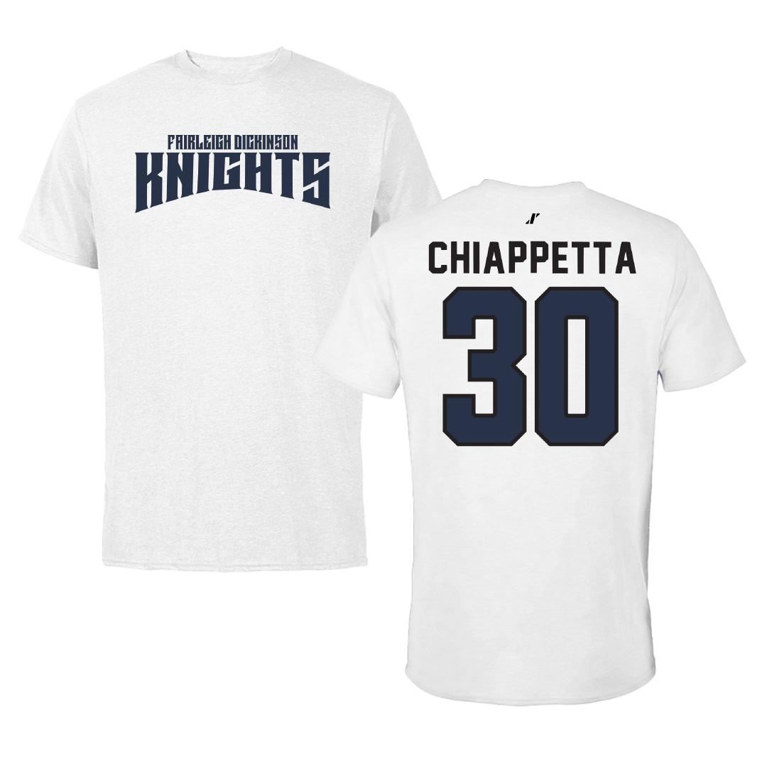 Fairleigh Dickinson University-Metropolitan Campus Baseball White Classic Performance Tee - #30 Anthony Chiappetta