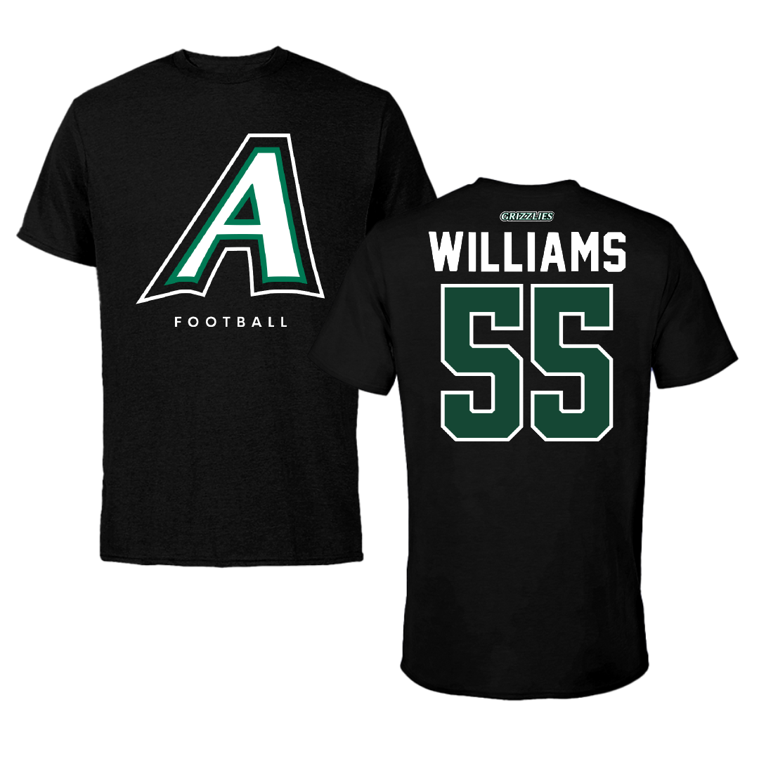 Adams State University Football Black Block Performance Tee - #55 Quincy Williams