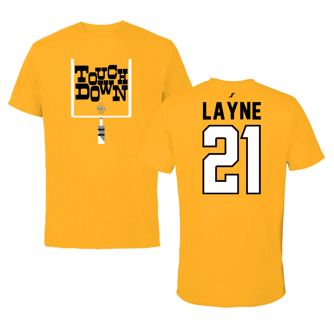 University of Idaho Football Gold Touchdown Performance Tee - #21 Dylan Layne