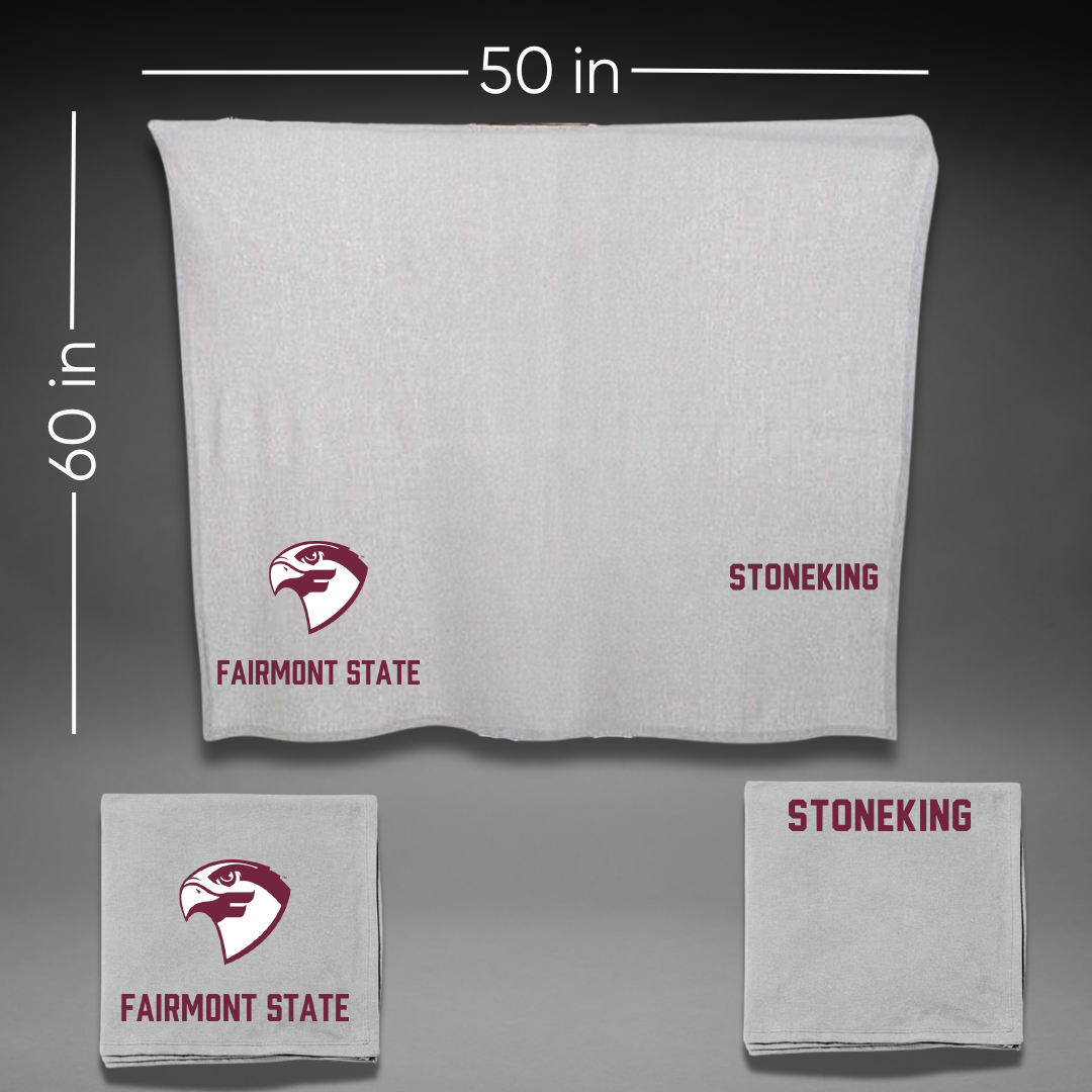 Fairmont State University Wrestling Gray Blanket - Colton Stoneking