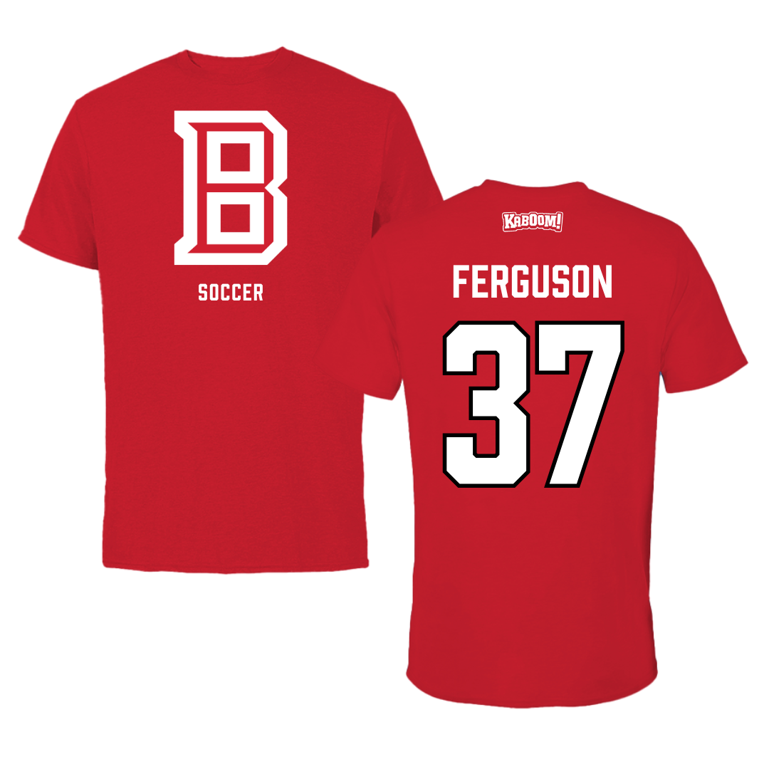 Bradley University Soccer Red Block Performance Tee - #37 Ian Ferguson