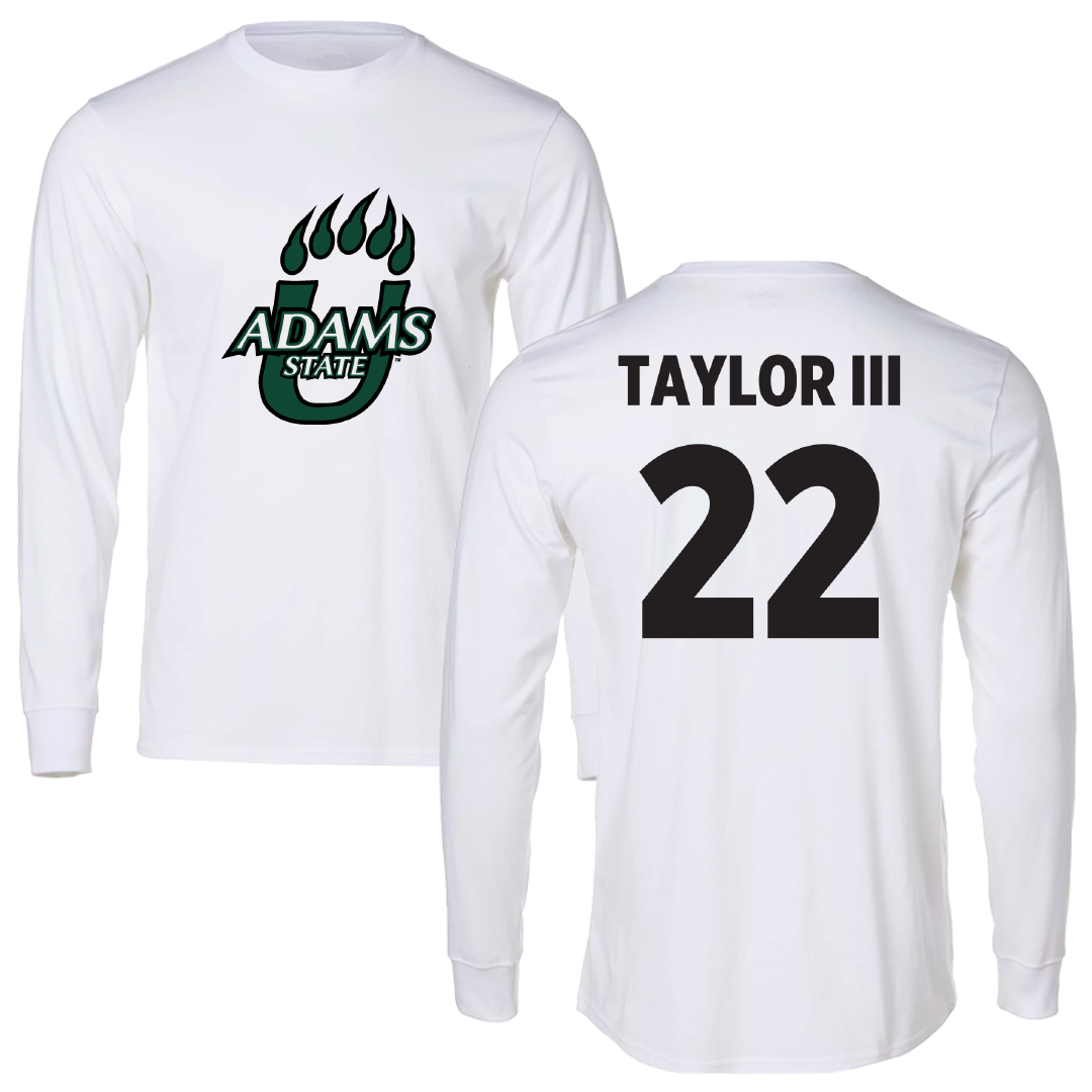 Adams State University Football White Long Sleeve - #22 Dervin Taylor III