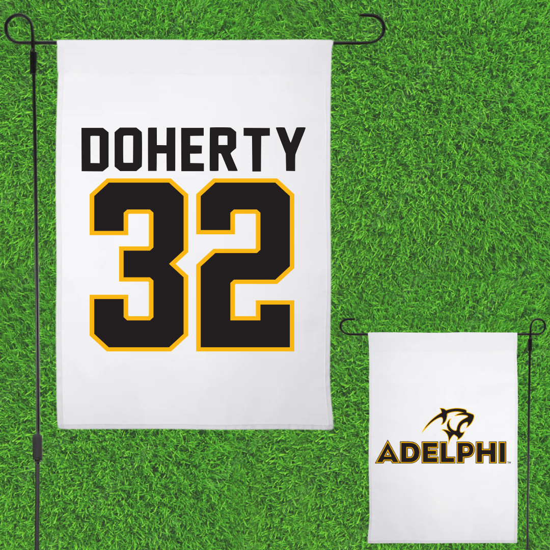 Adelphi University Lacrosse White Garden Flag - #32 Brian Doherty