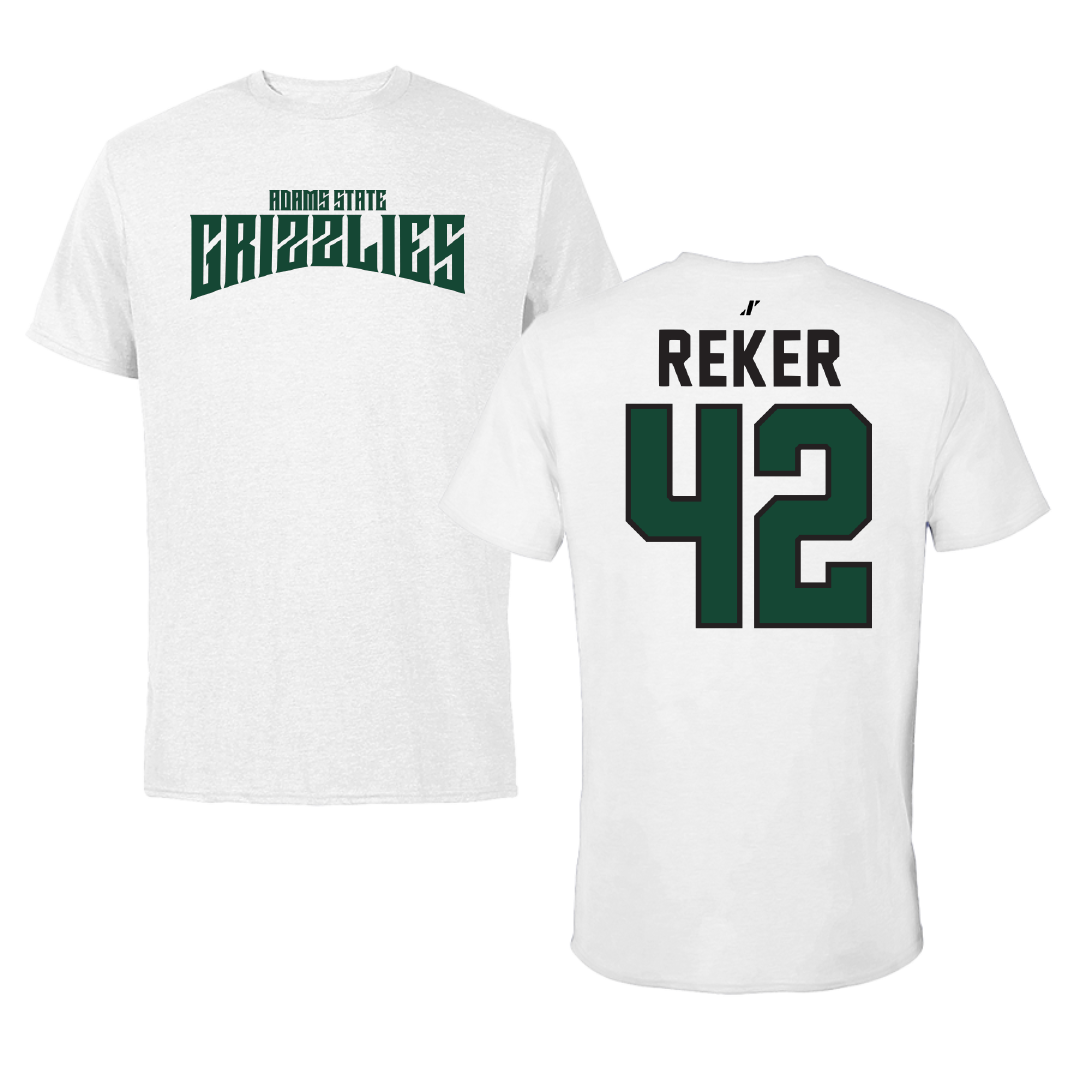 Adams State University Baseball White Classic Tee - #42 Seth Reker