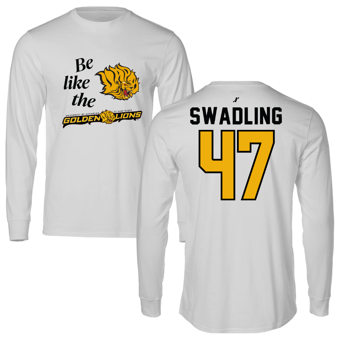 University of Arkansas-Pine Bluff Football Light Gray Be Like Us Performance Long Sleeve - #47 Andrew Swadling