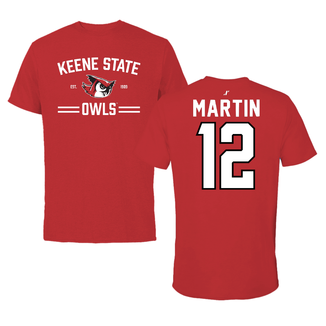 Keene State College Ice Hockey Red General Tee - #12 Jared Martin