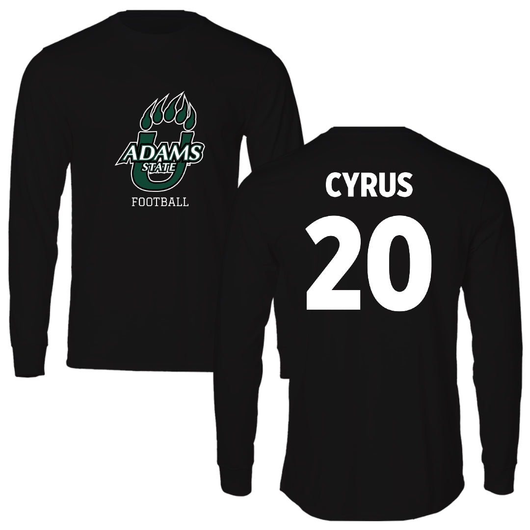 Adams State University Football Black State Performance Long Sleeve - #20 Aaron Cyrus