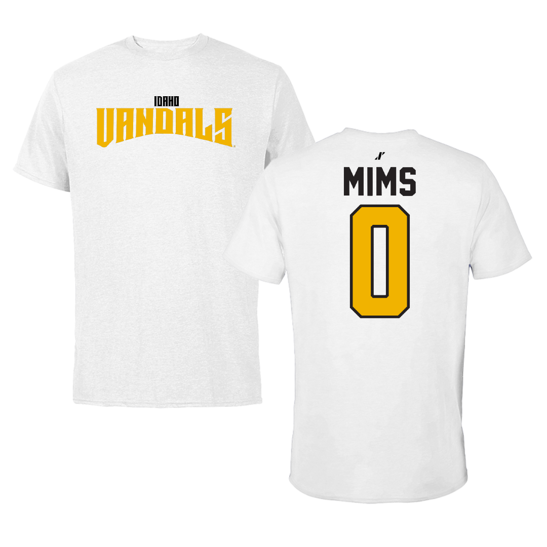 University of Idaho Basketball White Classic Performance Tee - #0 Julius Mims