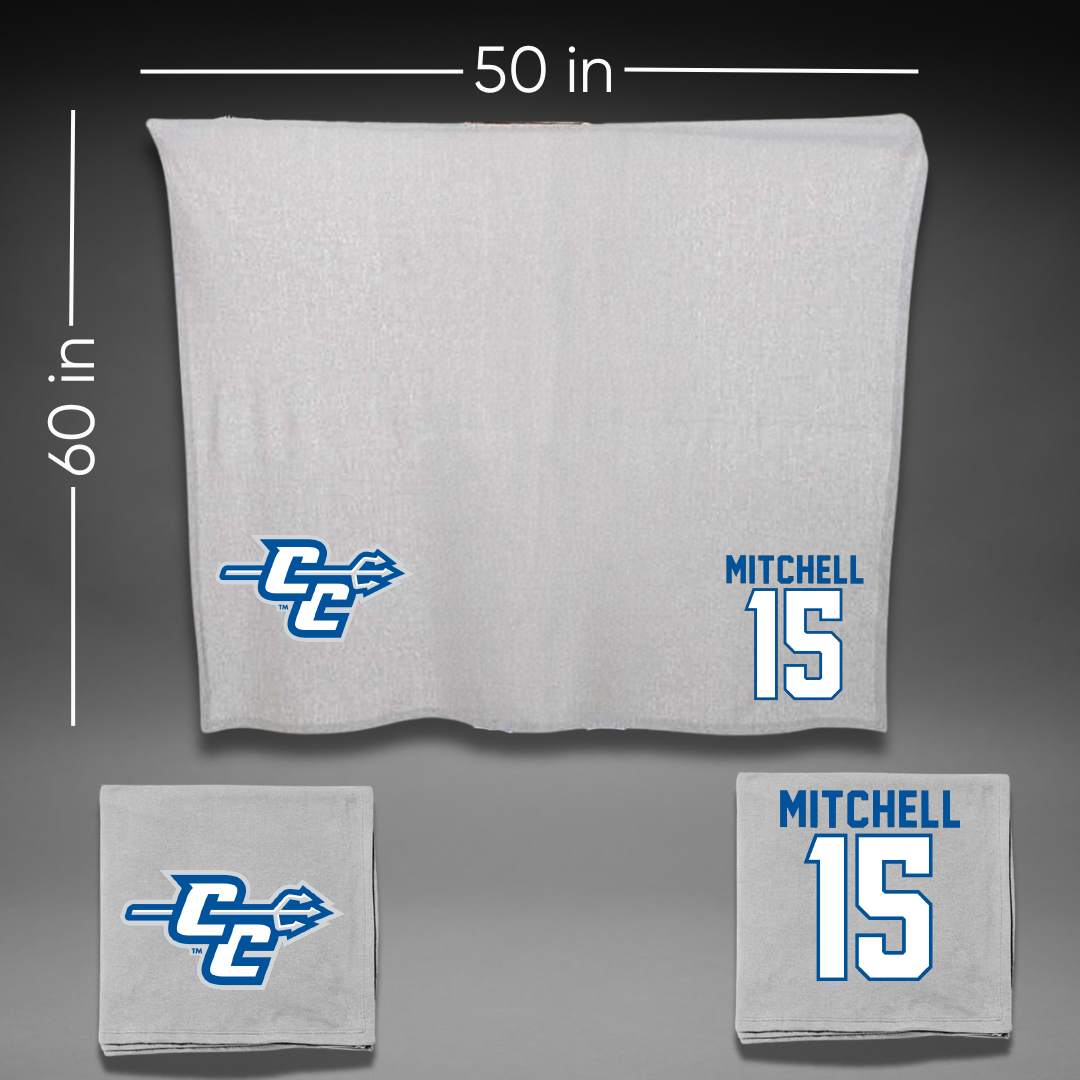 Central Connecticut State University Softball Gray Blanket - #15 Abigail Mitchell