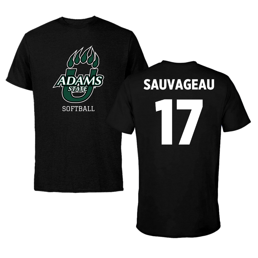 Adams State University Softball Black State Performance Tee - #17 Emily Sauvageau