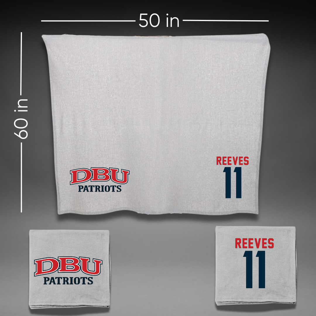 Dallas Baptist University Volleyball Gray Blanket - #11 Price Reeves