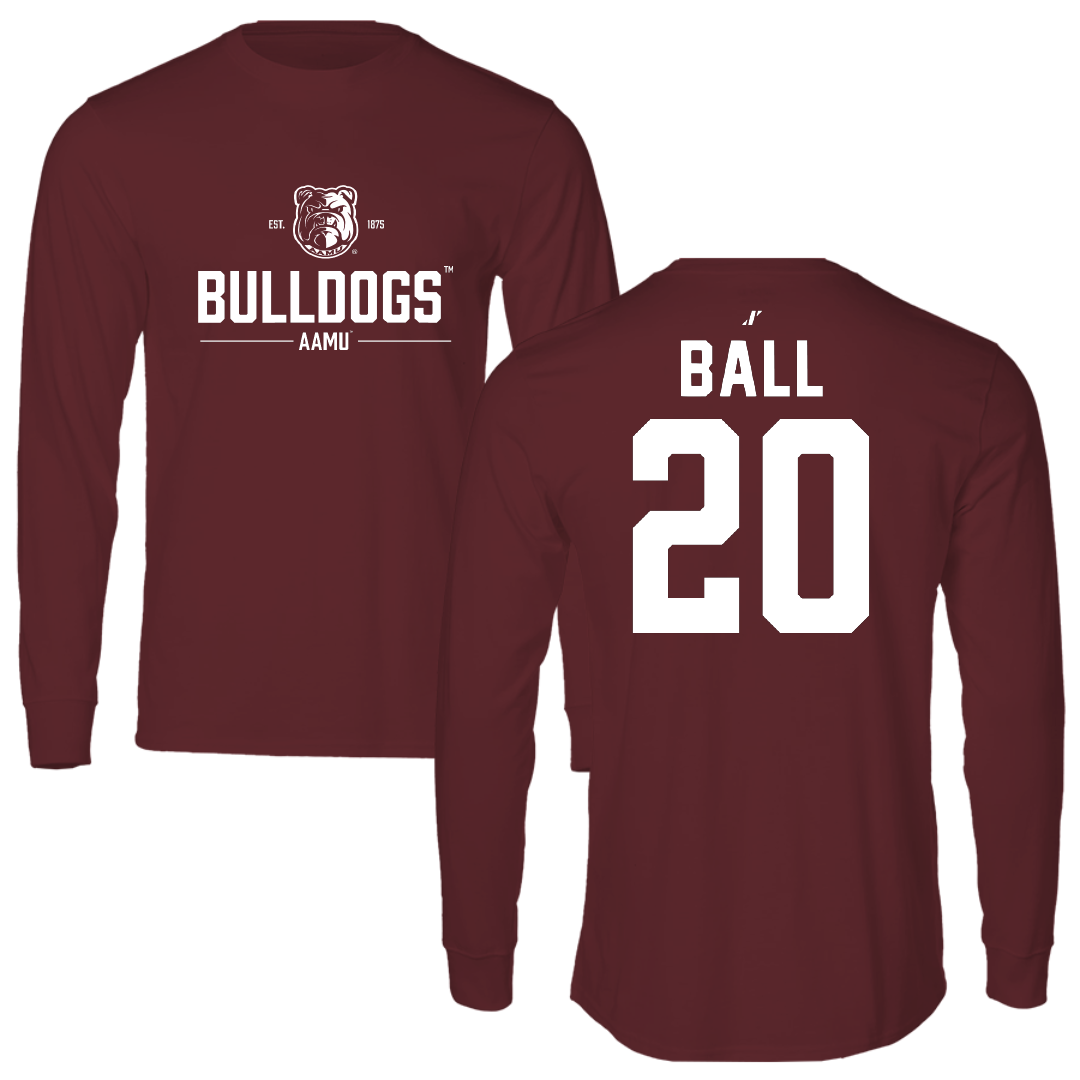 Alabama A&M University Baseball Maroon General Long Sleeve - #20 Kameron Ball