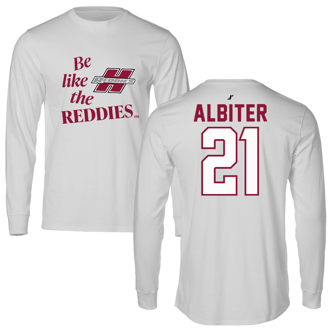 Henderson State University Softball Light Gray Be Like Us Performance Long Sleeve - #21 Jay Albiter