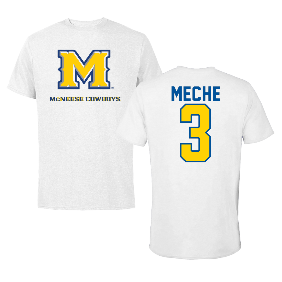 McNeese State University Baseball White Tee - #3 Davis Meche
