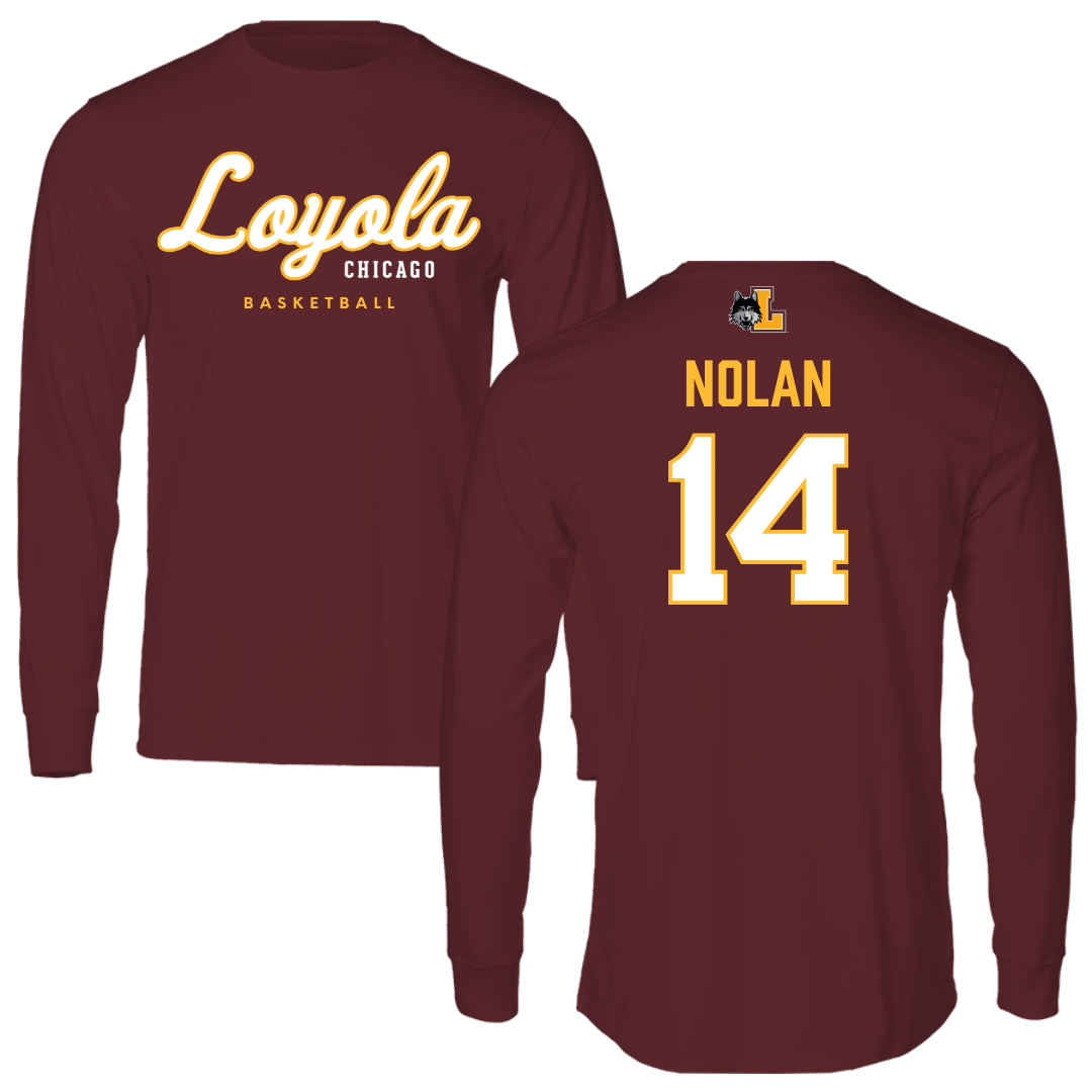 Loyola University-Chicago Basketball Maroon Block Performance Long Sleeve - #14 Sophia Nolan