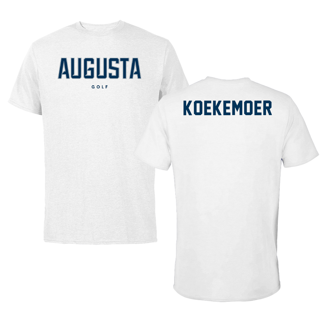 Augusta University Golf White Performance Tee - Joshua Koekemoer