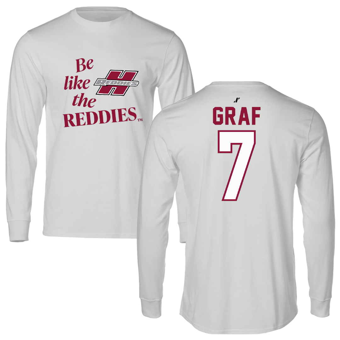 Henderson State University Baseball Light Gray Be Like Us Performance Long Sleeve - #7 Ty Graf
