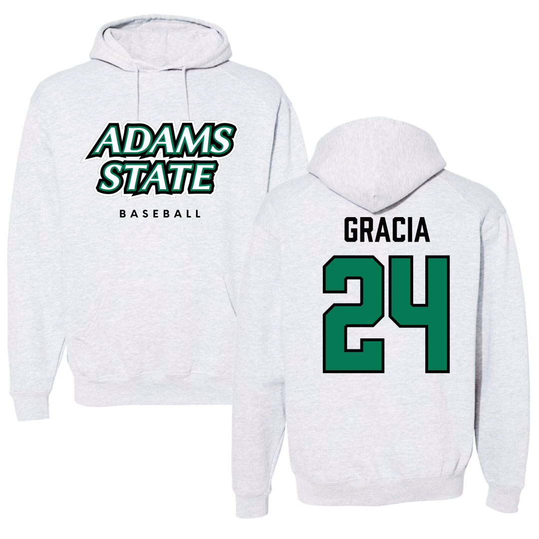 Adams State University Baseball Gray Block Hoodie - #24 Chris Gracia